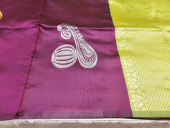 Women's Saree:Beautiful Pure Lichi Silk Weaving Work Borderless Saree With Unstitched Blouse
