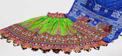 Ready To Wear Fully Stitched Embroidery Chaniya Choli-Green