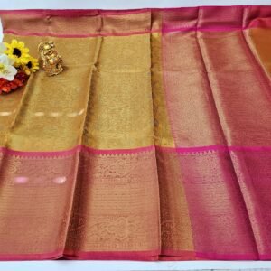 Women's Saree : Elegant Tissue Silk Saree, accompanied by an unstitched running blouse