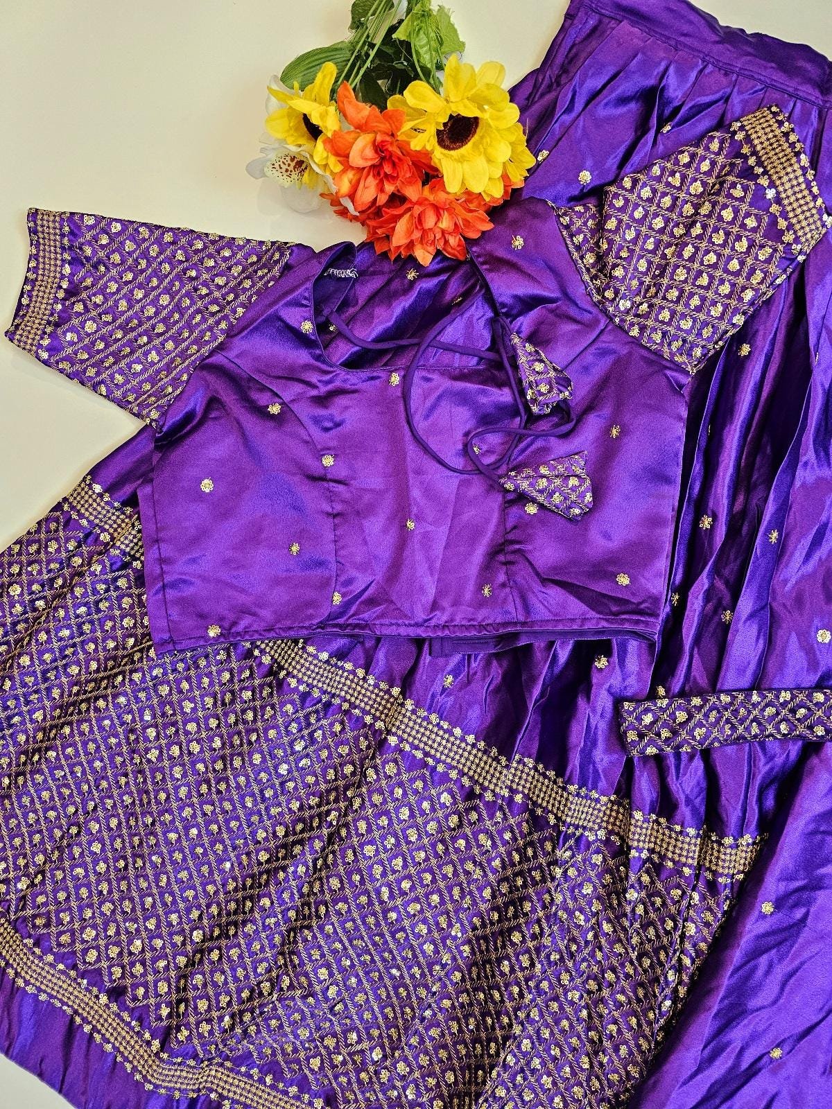 il_fullxfull.6446877681_melv.jpg Embroidered Satin Silk Lehenga: Ready to Wear Indian Dress - Image 7