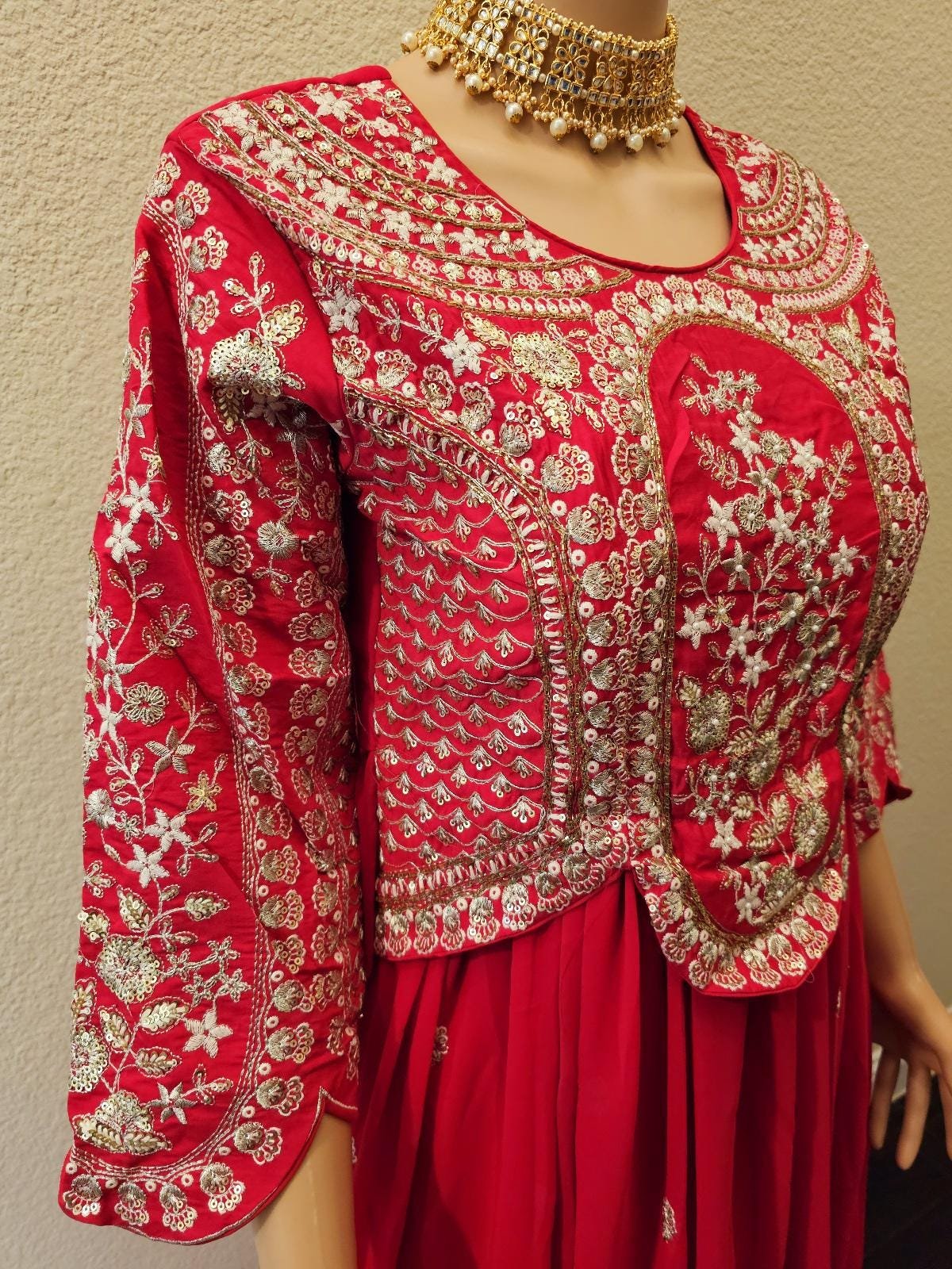 il_fullxfull.6522901023_tsti.jpg Fully Stitch Ready made Women Party Wear Designer Long Gown - Pink - Image 9