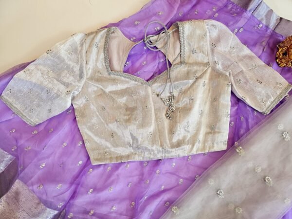 ready to wear fully stitched trendy organza half sarees sets lavender