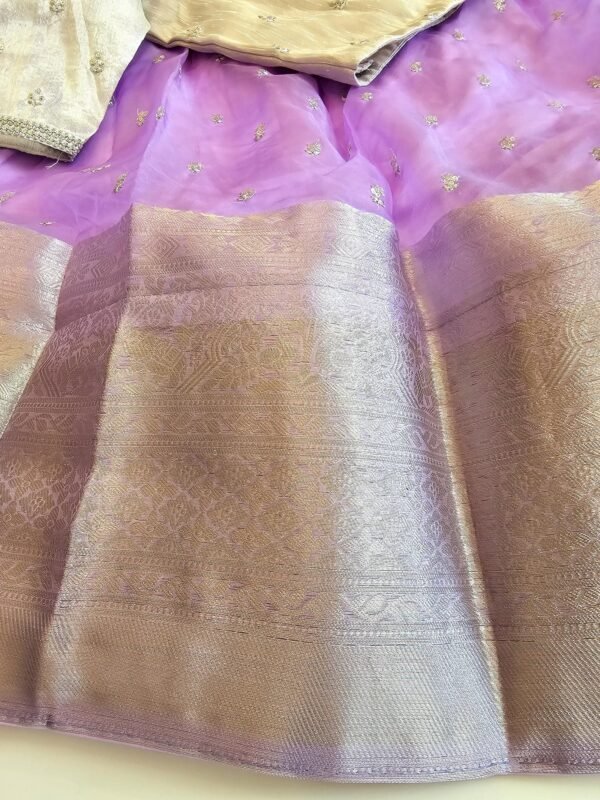 ready to wear fully stitched trendy organza half sarees sets lavender