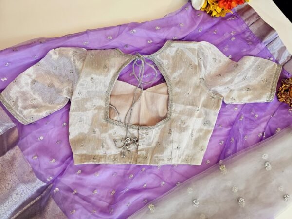 ready to wear fully stitched trendy organza half sarees sets lavender