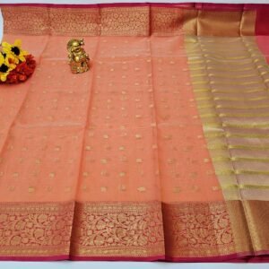 Women's Saree : Elegant Tissue Silk Saree, accompanied by an unstitched running blouse