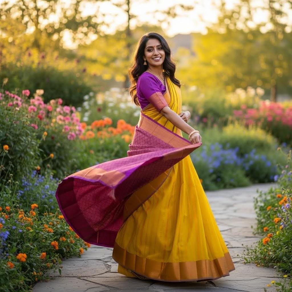 il_fullxfull.7499330489_aorm.jpg Elegant Vaira Oosi Semi Silk Saree with Stitched Designer Blouse - Image 6