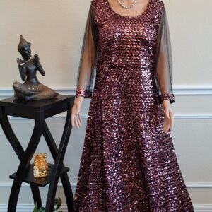 Women's Gown: Fully Stitched Ready to Wear Sequence Long Gown