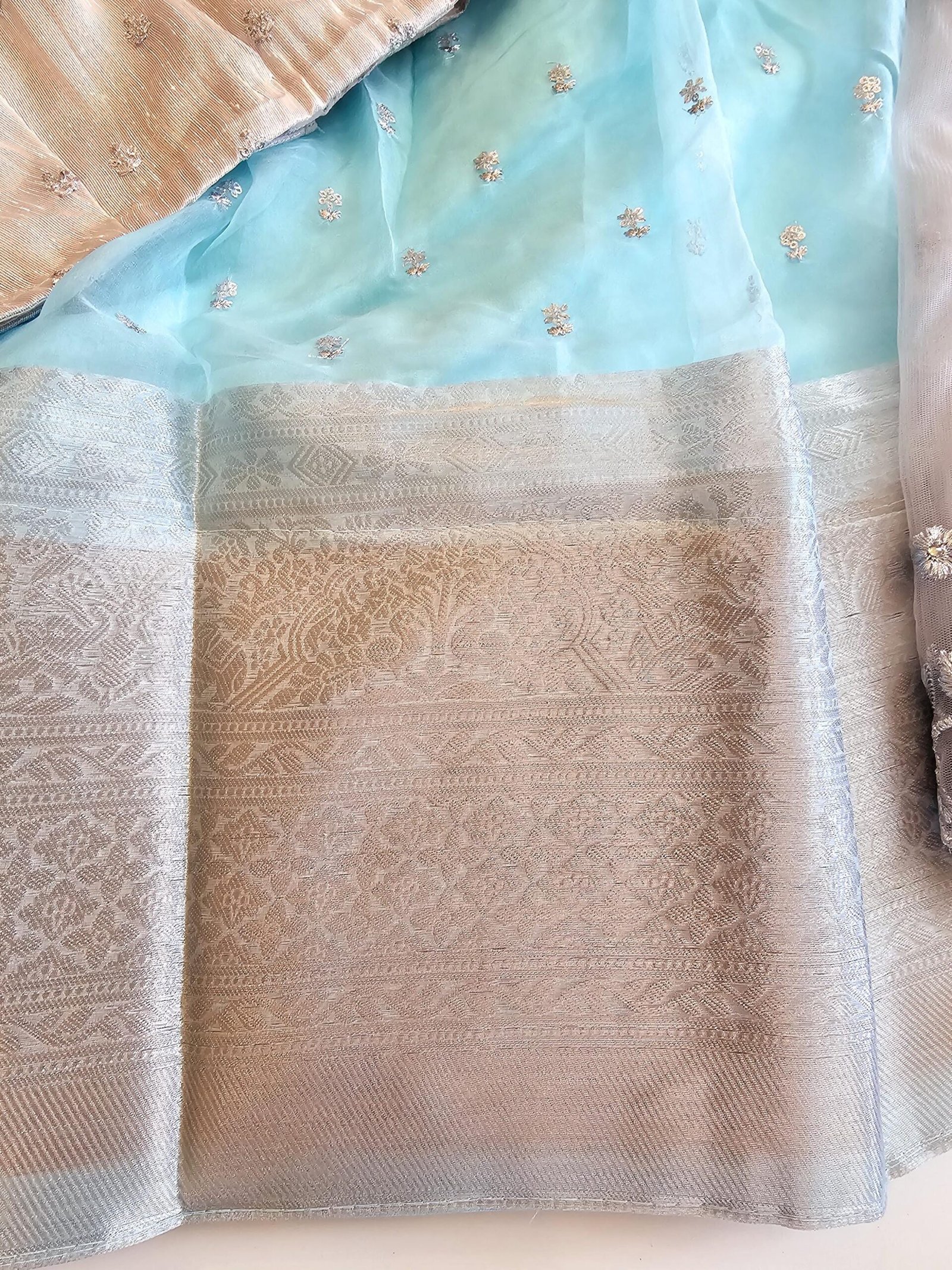 ready to wear trendy organza half sarees sets pastel blue ready to wear trendy organza half sarees sets pastel blue