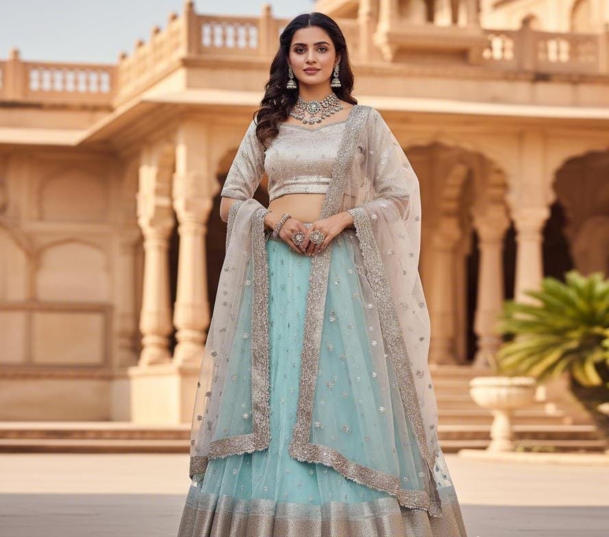 ready to wear trendy organza half sarees sets pastel blue ready to wear trendy organza half sarees sets pastel blue