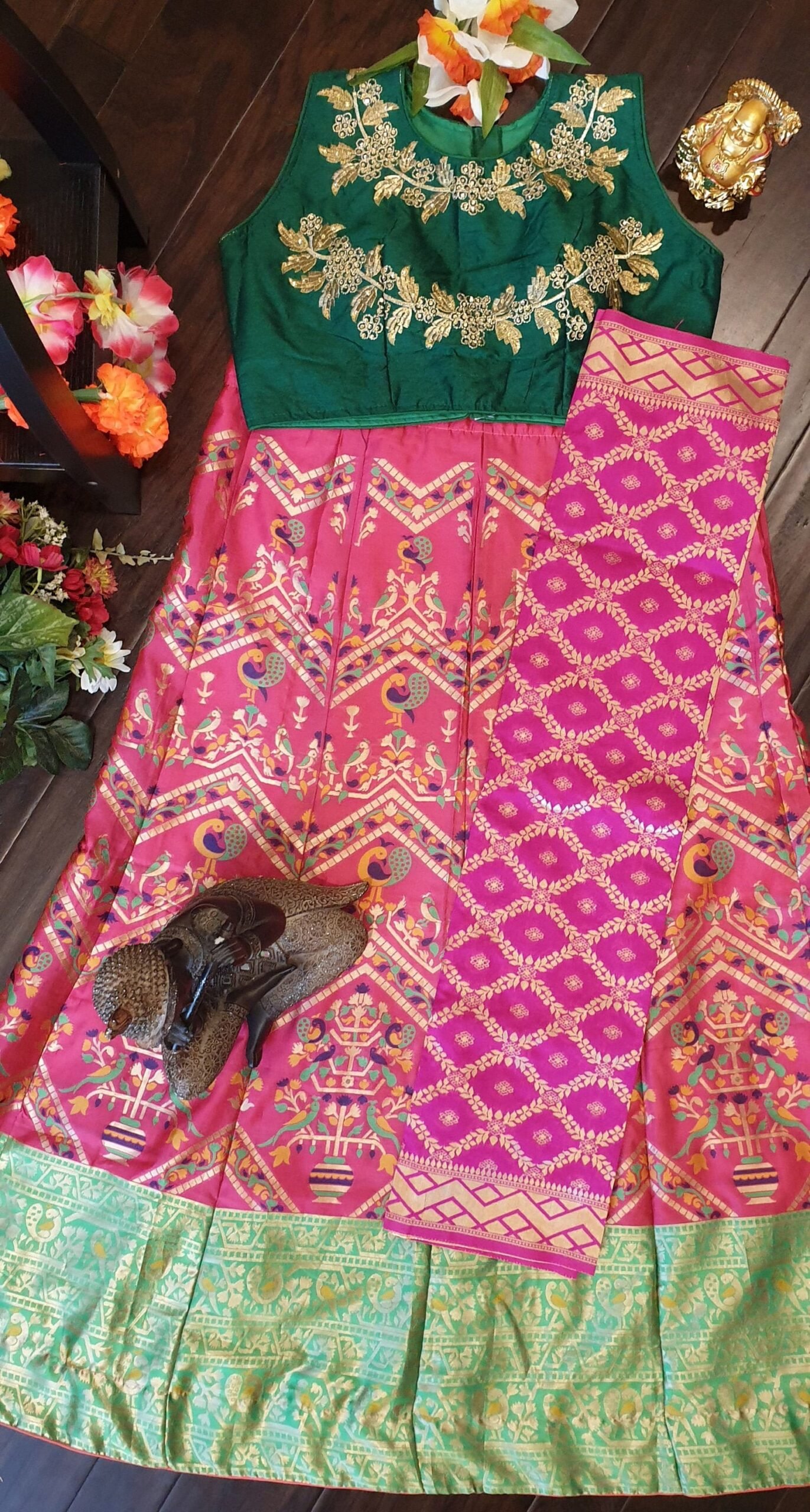 il_fullxfull.3299502869_1837.jpg Ready to Wear Banarasi Silk Lehenga: Fully Stitched Zari Weaving Set - Image 7