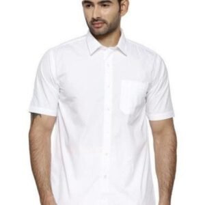 Men 100% Cotton White Shirt Half Sleeve - Brand Prestigious Fit Wrinkle Free