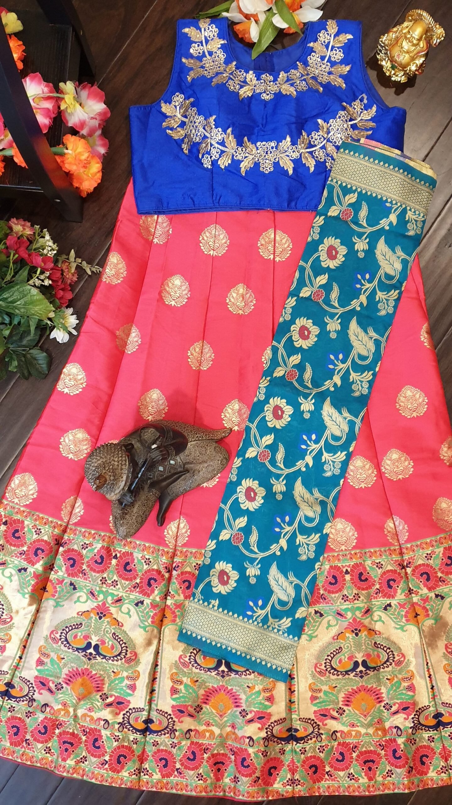 il_fullxfull.5407945678_1huo.jpg Ready to Wear Banarasi Silk Lehenga: Fully Stitched Zari Weaving Set - Image 3