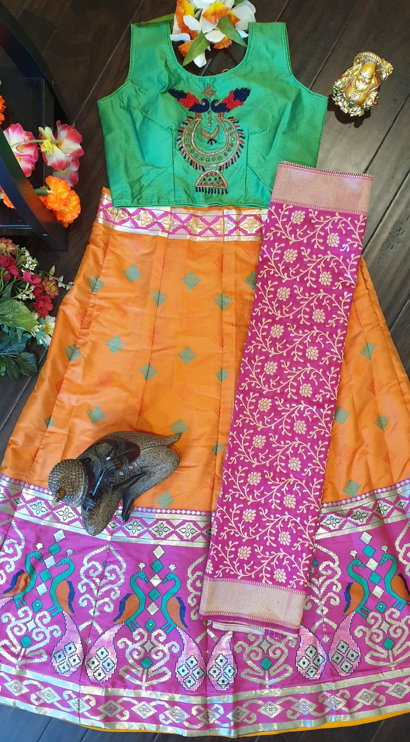 il_fullxfull.5456086213_hjec.jpg Ready to Wear Banarasi Silk Lehenga: Fully Stitched Zari Weaving Set - Image 4
