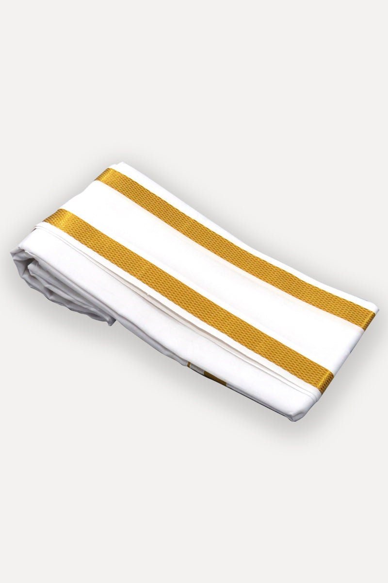 il_fullxfull.6094422766_8poz.jpg Cream Cotton Jari Towel – Traditional Gold Border, 90x175cm - Image 6