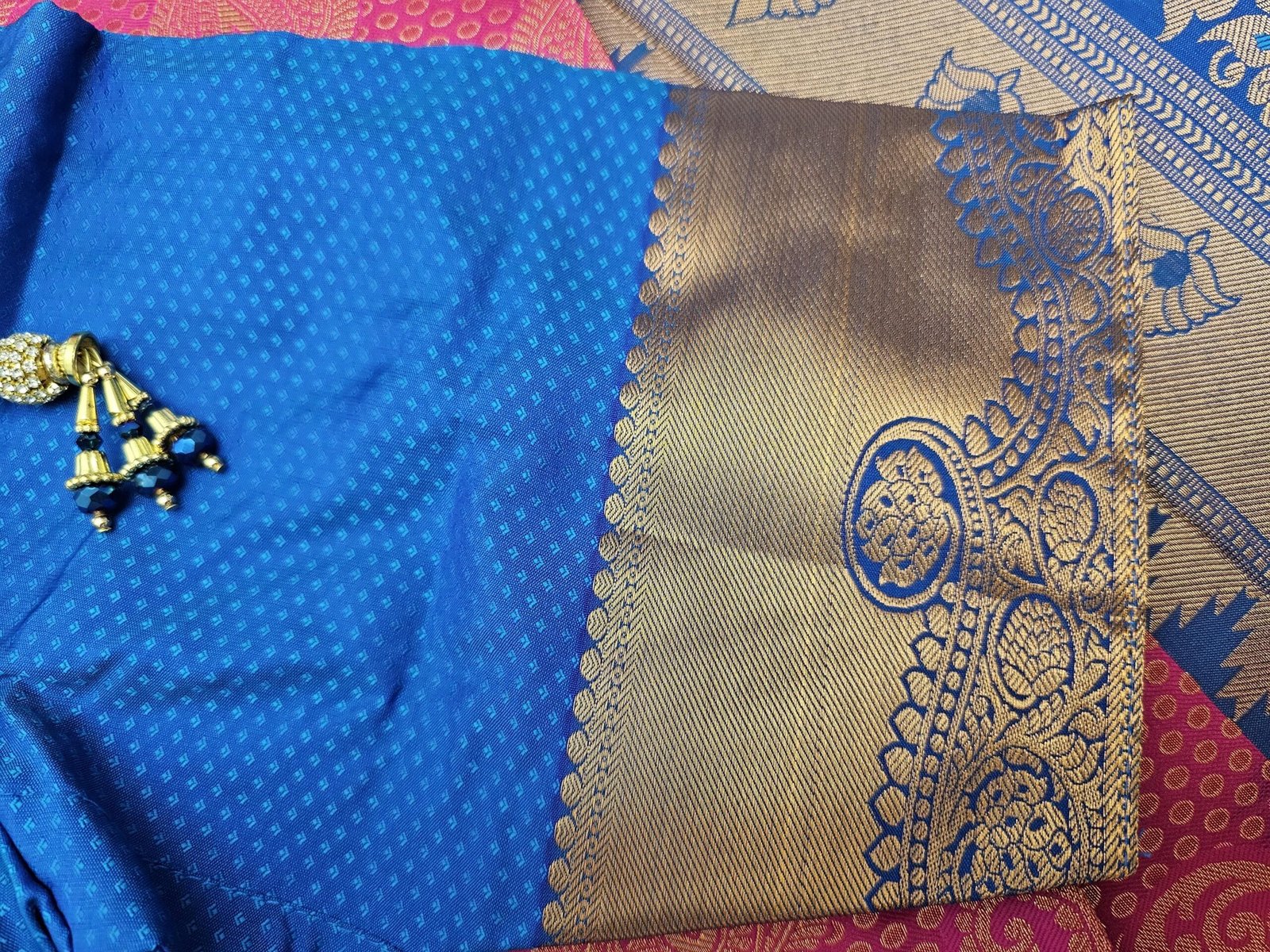 il_fullxfull.6268784182_lof8.jpg Pink Kanchipuram Silk Saree: Stitched Blouse, Woven Design - Image 7