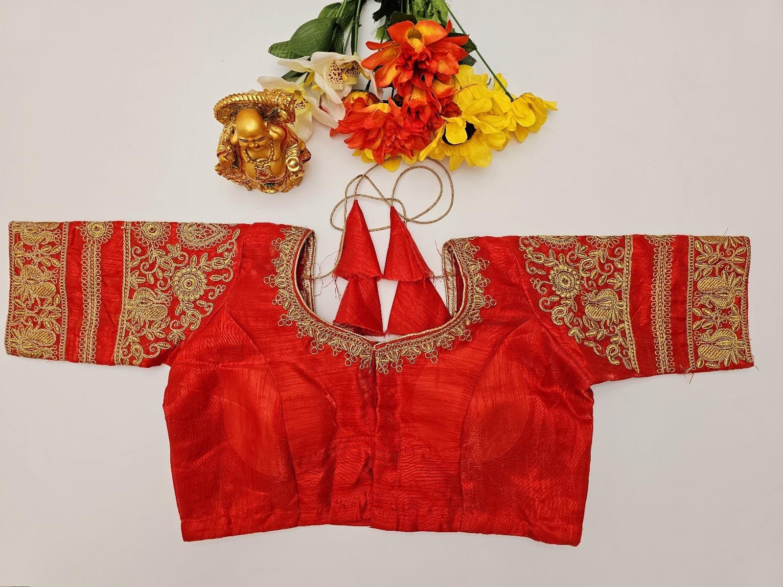 il_fullxfull.6274695784_4uab.jpg Elegant Silk Saree: Woven Design with Stitched Embroidery Blouse - Image 9