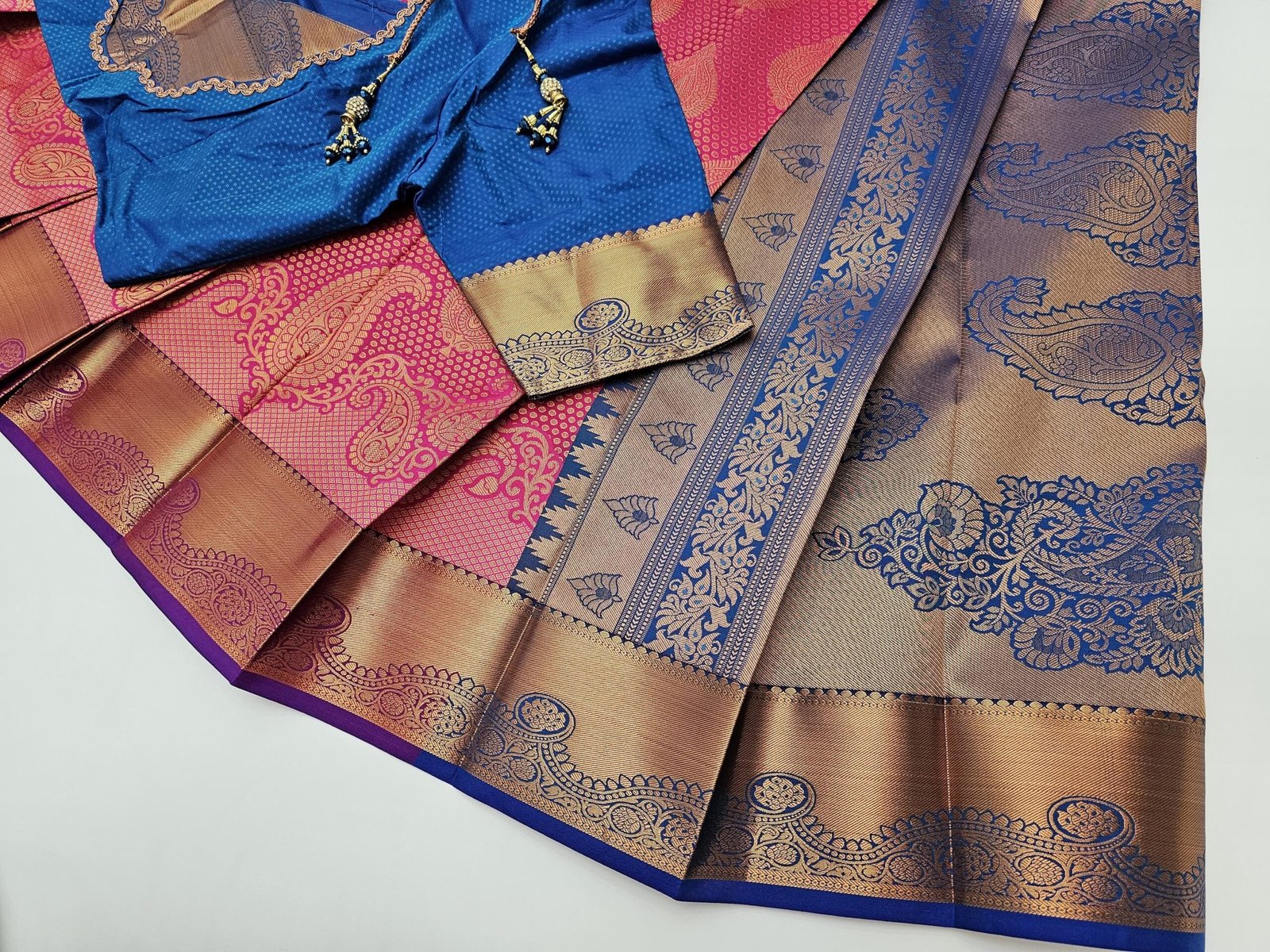 il_fullxfull.6316837045_4kz2.jpg Pink Kanchipuram Silk Saree: Stitched Blouse, Woven Design - Image 8