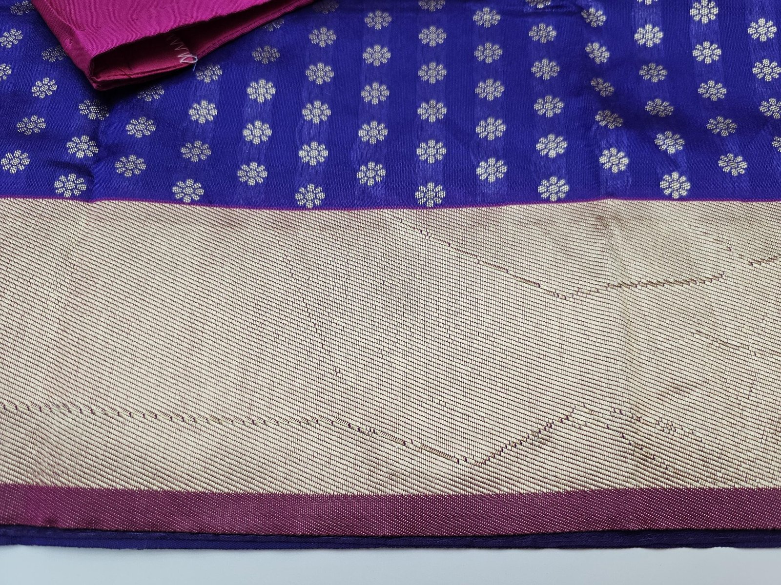 il_fullxfull.6322500037_15yk.jpg Violet Lichi Silk Saree: Stitched Designer Blouse, Wedding Party Wear - Image 5