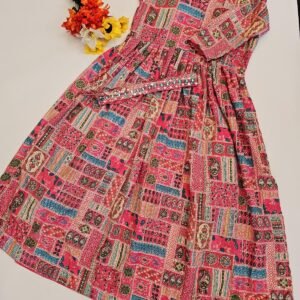 Fully Stitch Ready made Women Designer Long Gown with Hipbelt