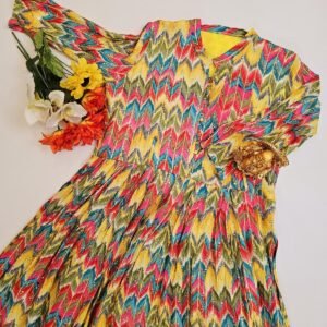 Fully Stitch Ready made Women Designer Long Gown with Hipbelt