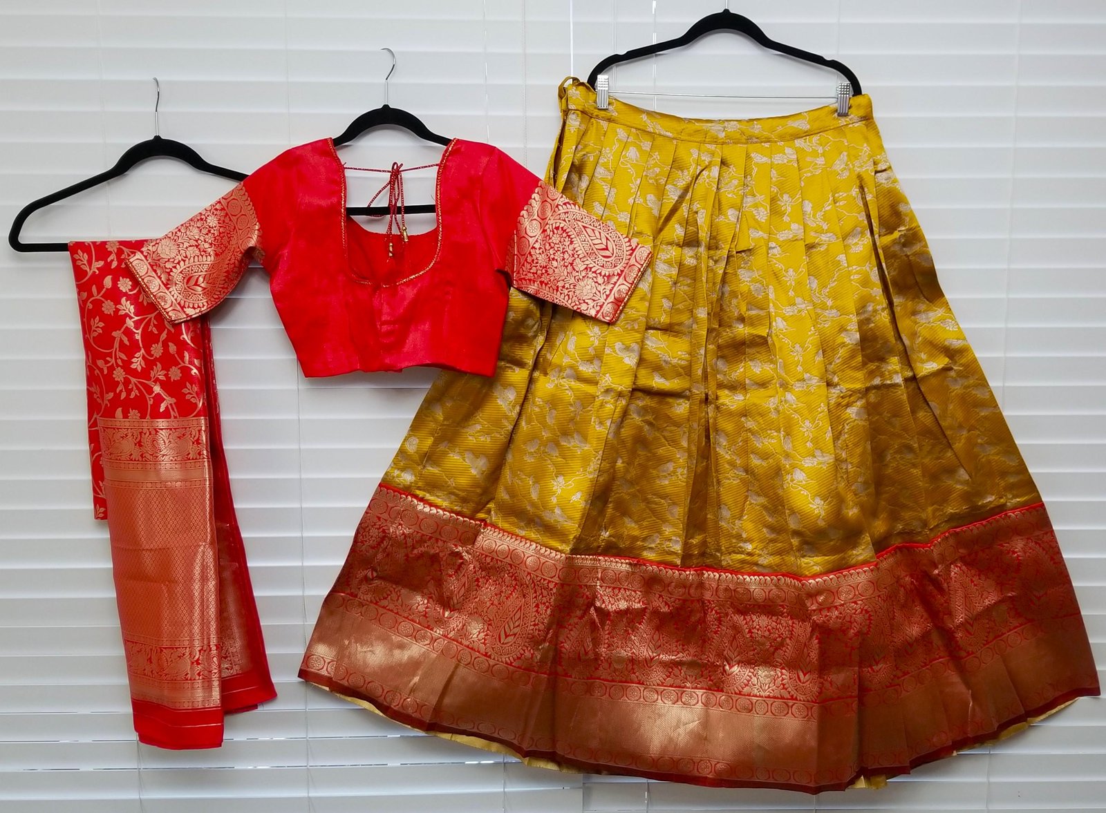 il_fullxfull.6402661271_6gov.jpg Kanjeeveram Silk Half Saree: Indian Lehenga Set, Zari & Moti Work - Image 3