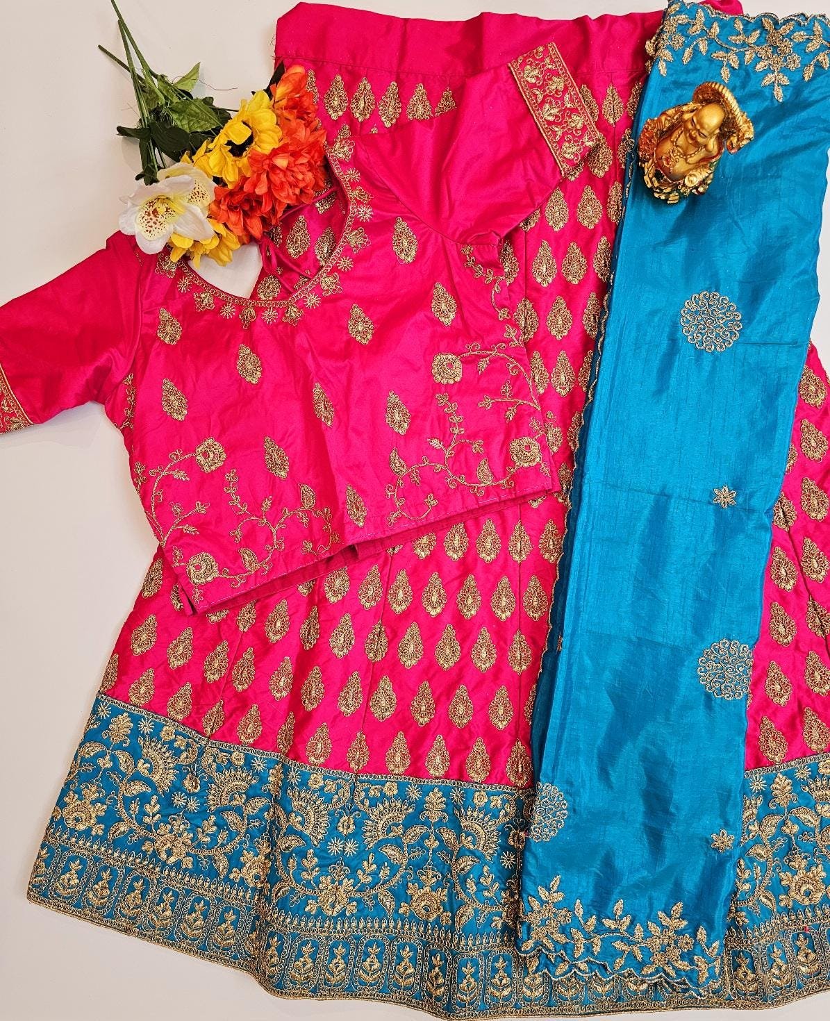 il_fullxfull.6446857725_jdq6.jpg Embroidered Silk Lehenga: Ready to Wear Indian Wedding Dress - Image 2