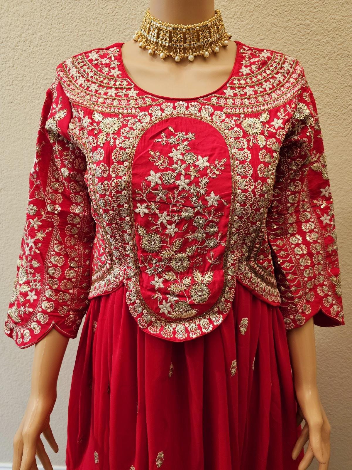 il_fullxfull.6522901019_s3wi.jpg Fully Stitch Ready made Women Party Wear Designer Long Gown - Pink - Image 2