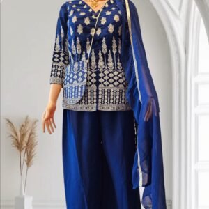 Ready To Wear 4-piece Exclusive Designer Palazzo Set - Blue