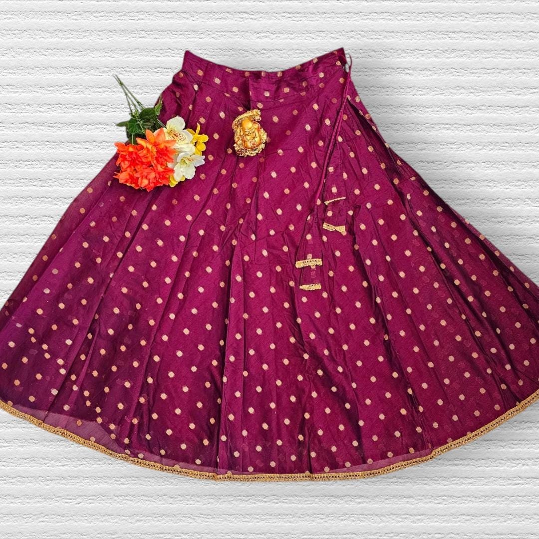 Women's Beautiful Readymade Chanderi Silk Long Lehenga/Skirt and with/without tops