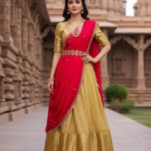 Ready to Wear Silk Tissue Lehenga Choli – Indian Festive Outfit
