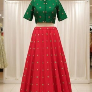 Banglori Silk Lehenga with Jacket Choli Set: Thread & Mirror Work, Indian Party Outfit