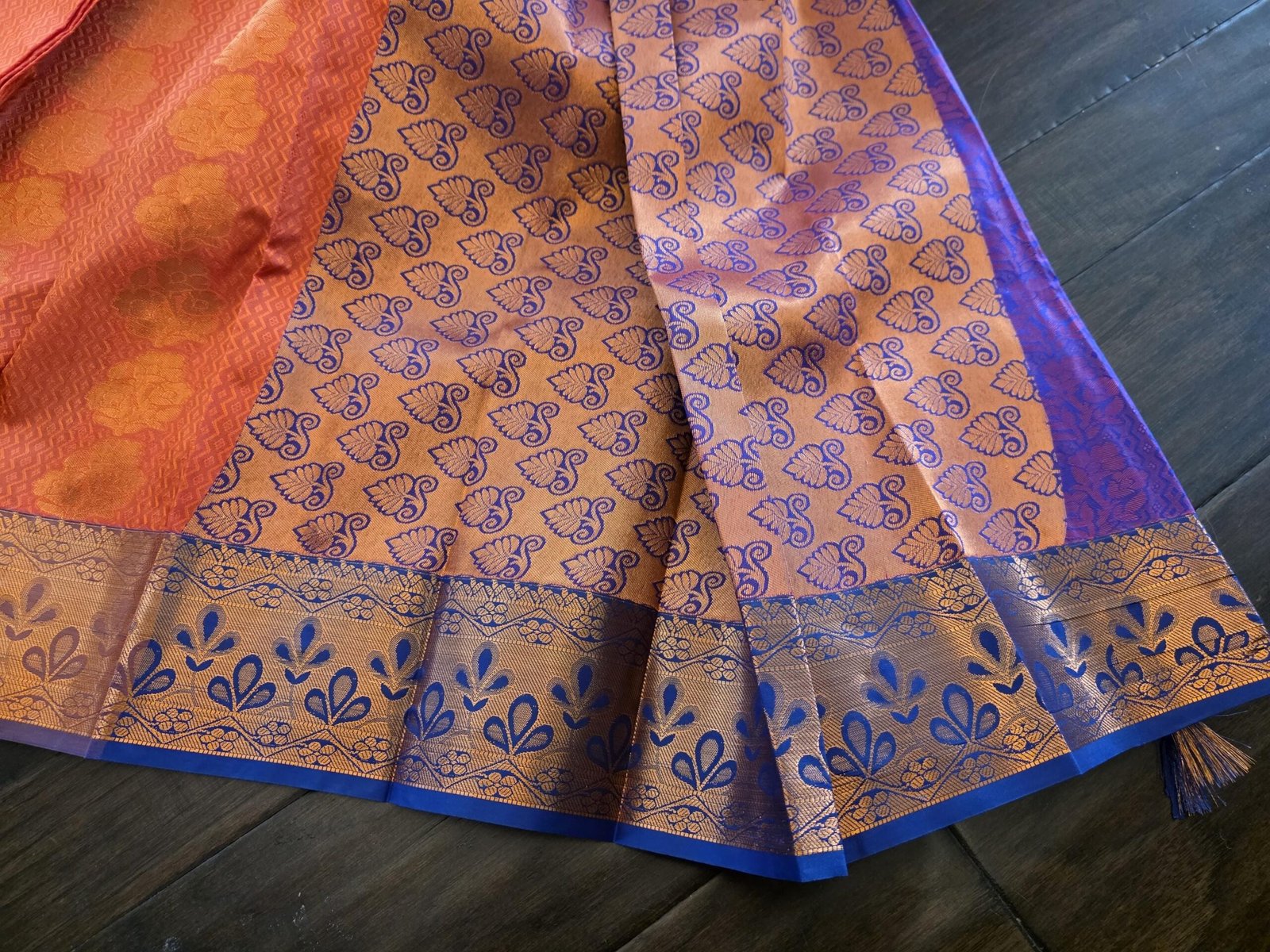 il_fullxfull.7498793937_a435.jpg Emboss Butta Semi Silk Saree: Stitched Blouse, Indian Wedding Wear - Image 6