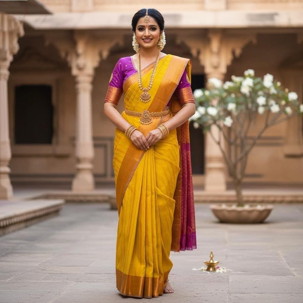 Elegant Vaira Oosi Semi Silk Saree with Stitched Designer Blouse